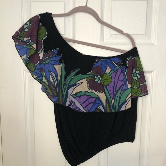 Free People NWT One Shoulder Annka Floral Top XS - Picture 2 of 8